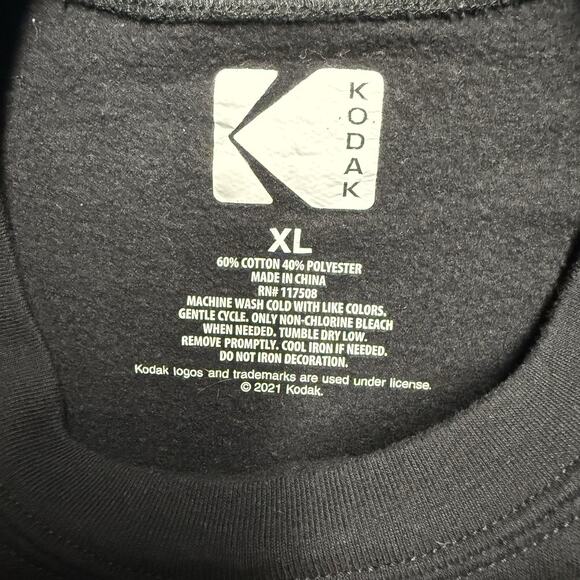 Kodak Film Racing Logo Sweatshirt Juniors Youth XL Black Daytona Fleece - Picture 3 of 6